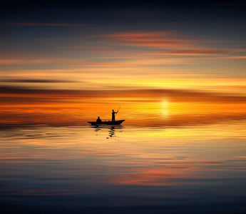 Long exposure photograph captured during golden hours