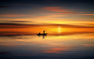 Long exposure photograph captured during golden hours